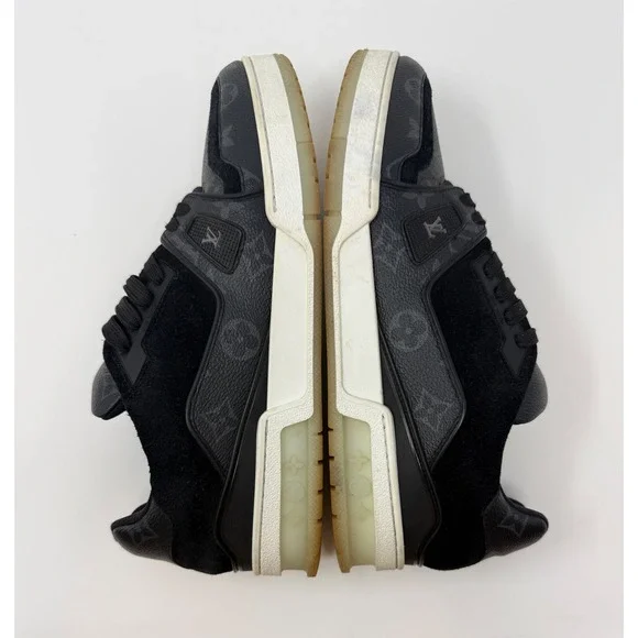 Louis Vuitton Trainer Sneaker Black Monogram Size 8 US 7 LV